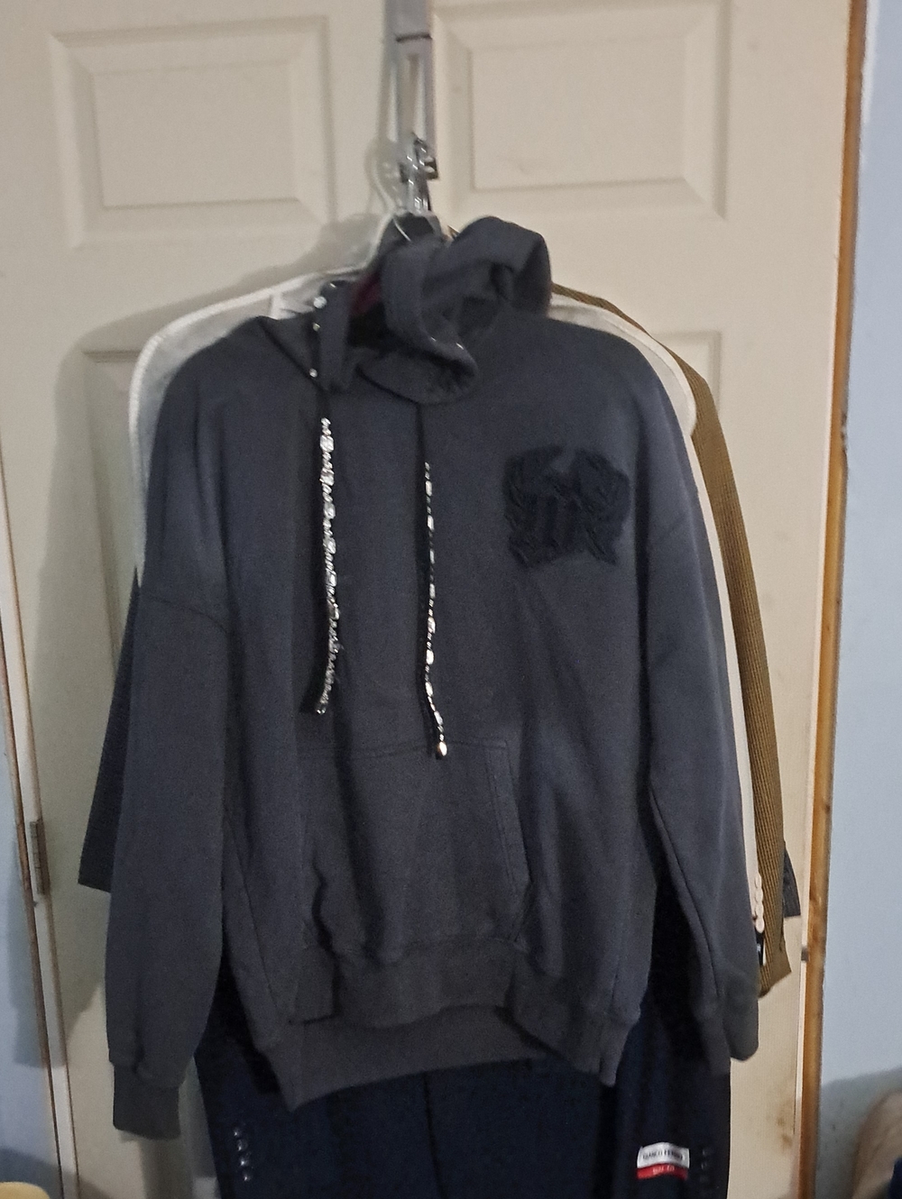 Men's Dark Gray Crewneck Hoodie Sweatshirt